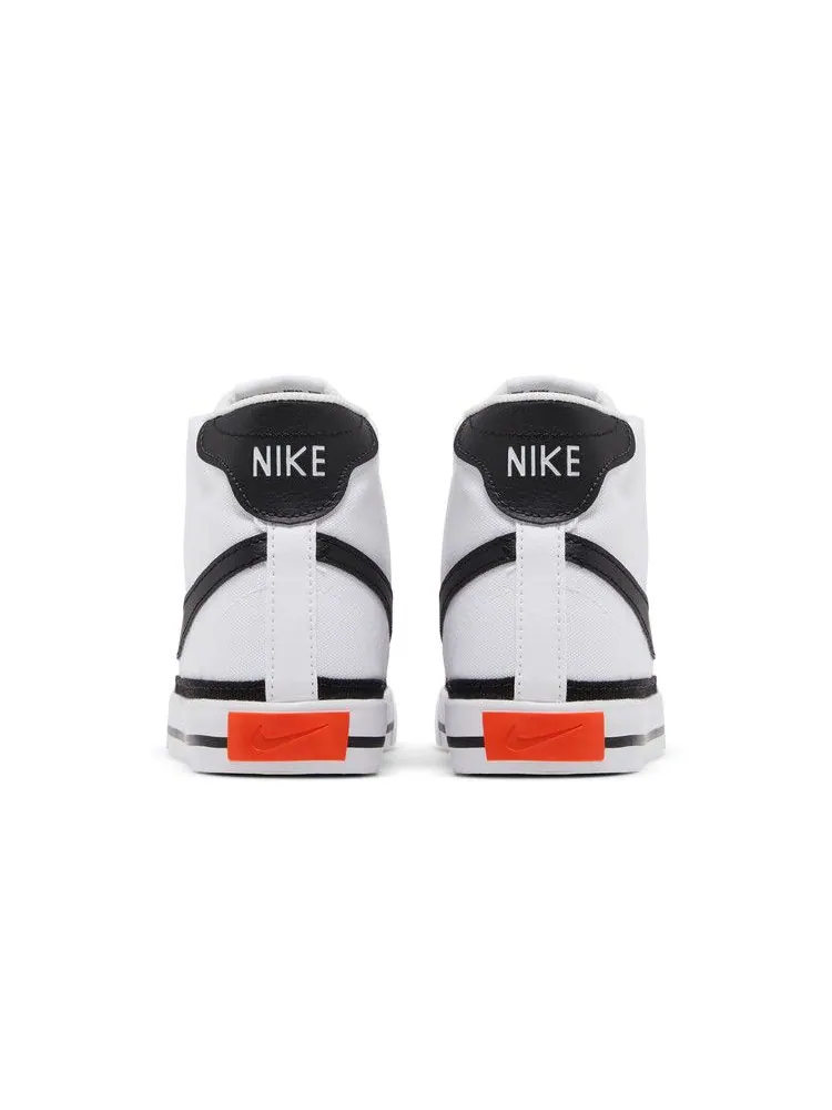 Кроссовки Nike Wmns Court Legacy Canvas Mid 'White Black' — изображение 7 из 9, белый/оранжевый/черный