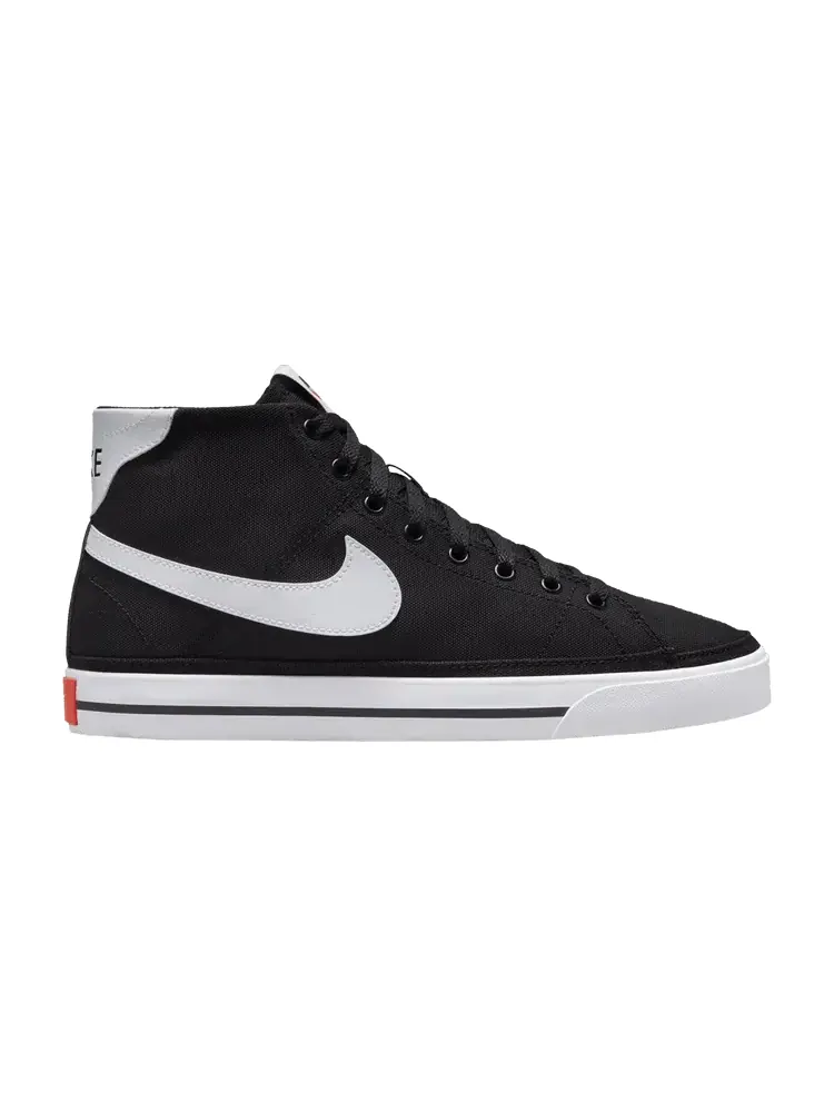 Кроссовки Nike Court Legacy Canvas Mid 'Black White' — изображение 1 из 1, черный/белый/оранжевый