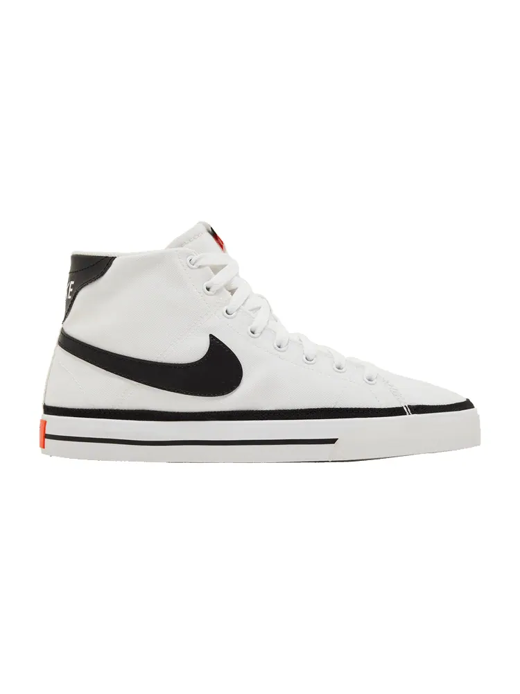 Кроссовки Nike Court Legacy Canvas Mid 'White Black' — изображение 1 из 9, белый/оранжевый/черный