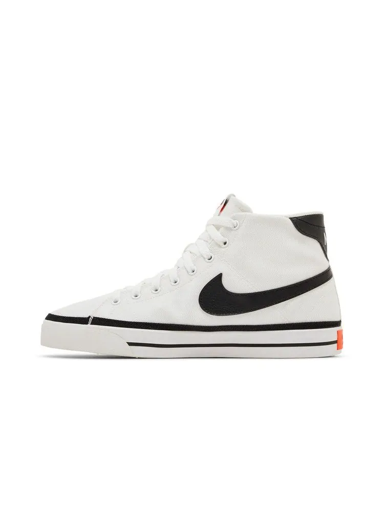 Кроссовки Nike Court Legacy Canvas Mid 'White Black' — изображение 4 из 9, белый/оранжевый/черный