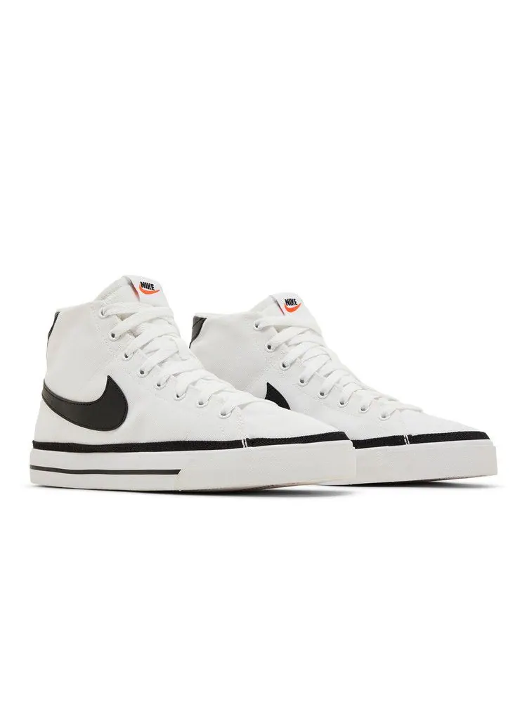 Кроссовки Nike Court Legacy Canvas Mid 'White Black' — изображение 9 из 9, белый/оранжевый/черный