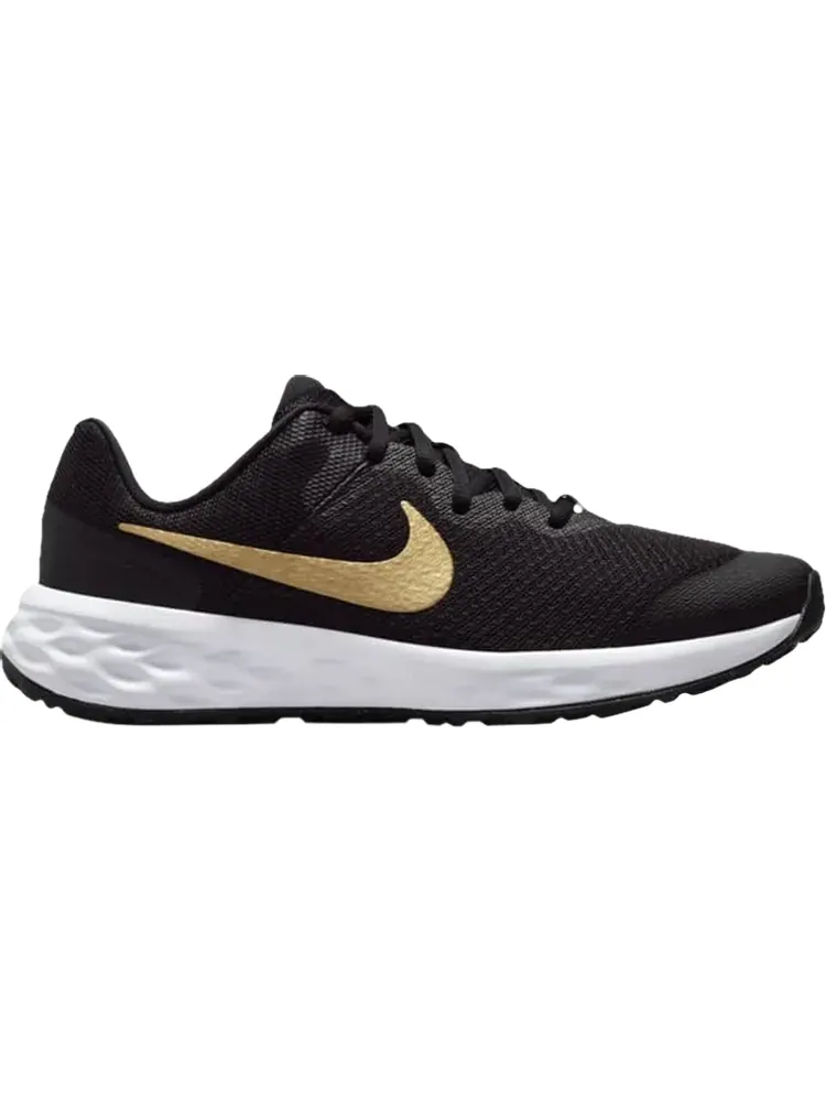 Кроссовки Nike Revolution 6 GS 'Black Metallic Gold' — изображение 1 из 1, черный