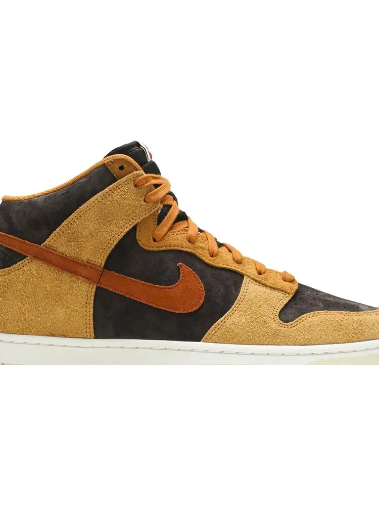 Кроссовки Nike Dunk High Premium 'Dark Curry' — изображение 2 из 8, коричневый