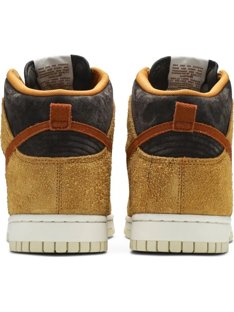 Кроссовки Nike Dunk High Premium 'Dark Curry' — изображение 6 из 8, коричневый