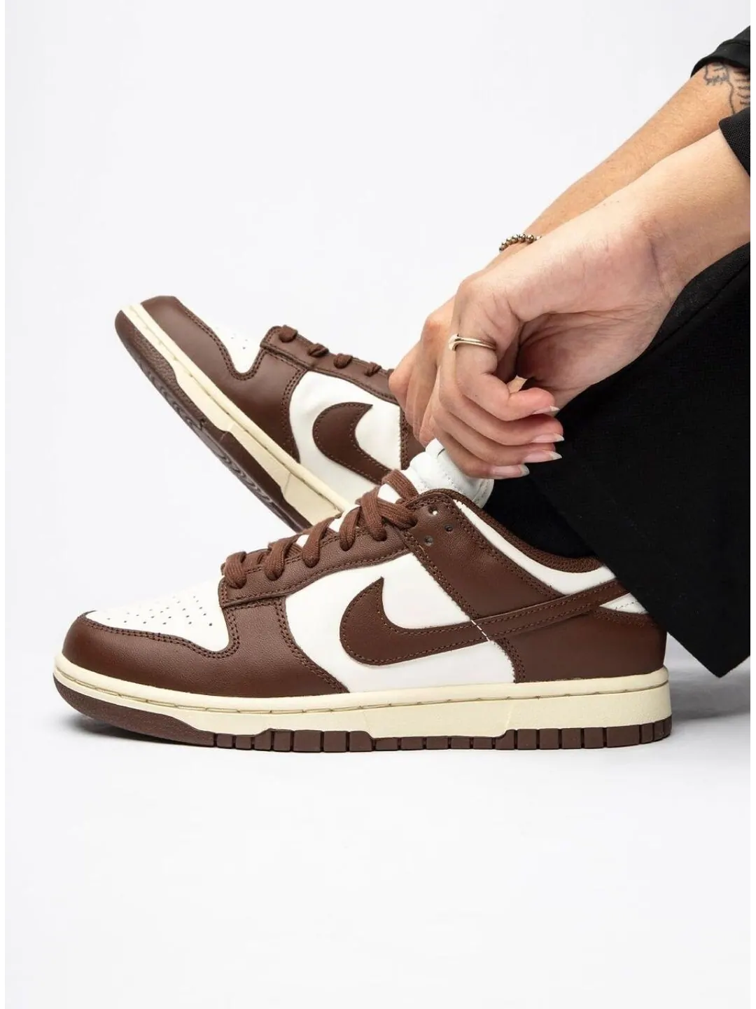 Кроссовки Nike Dunk Low Cacao Wow, кожаные — изображение 6 из 9, коричневый