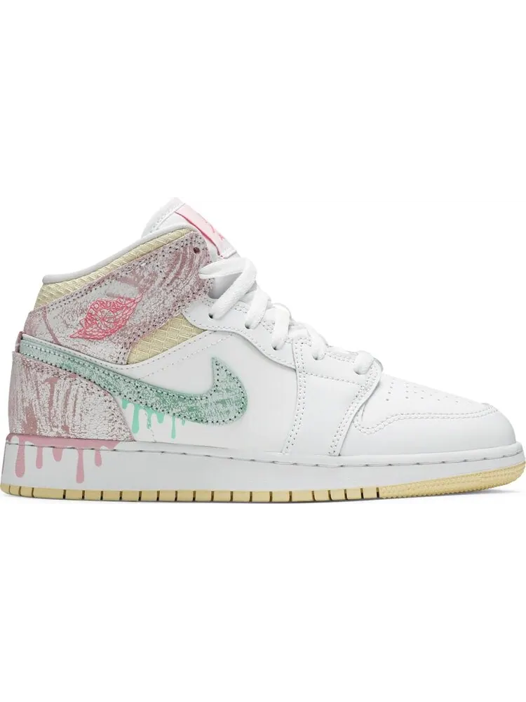 Кроссовки Air Jordan 1 Mid SE GS Ice Cream — изображение 1 из 8, белый