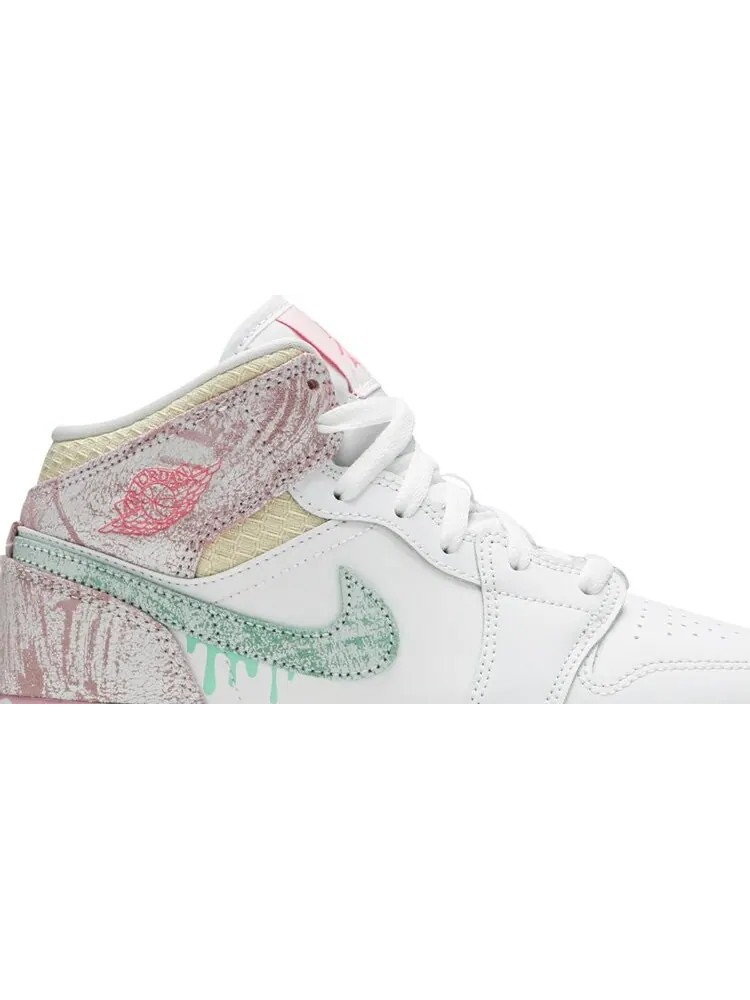 Кроссовки Air Jordan 1 Mid SE GS Ice Cream — изображение 2 из 8, белый