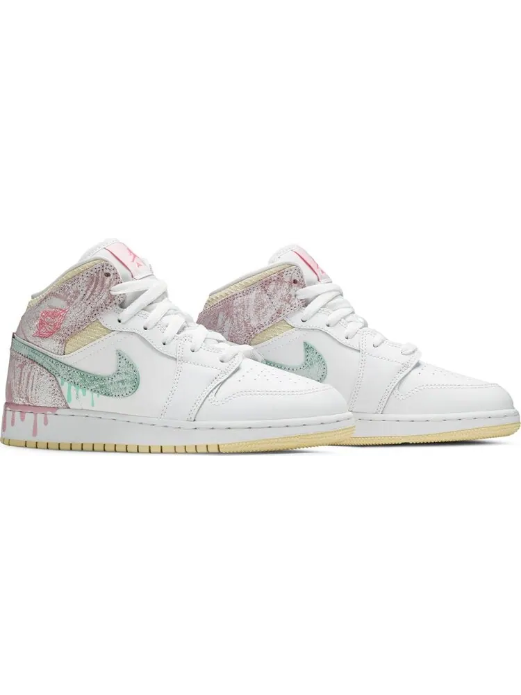 Кроссовки Air Jordan 1 Mid SE GS Ice Cream — изображение 8 из 8, белый