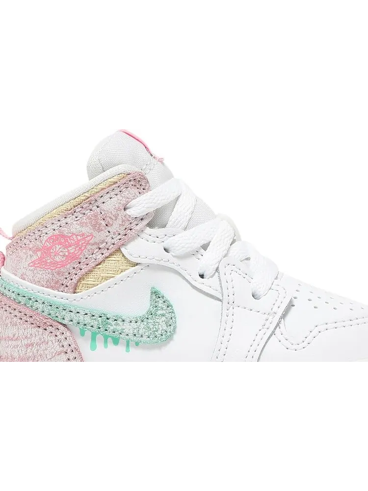 Кроссовки Air Jordan 1 Mid SE TD Ice Cream — изображение 2 из 8, белый