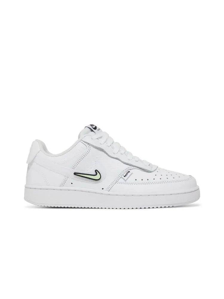Кроссовки Nike Wmns Court Vision Low 'Valentine's Day - White Volt' — изображение 2 из 9, белый/белый/черный