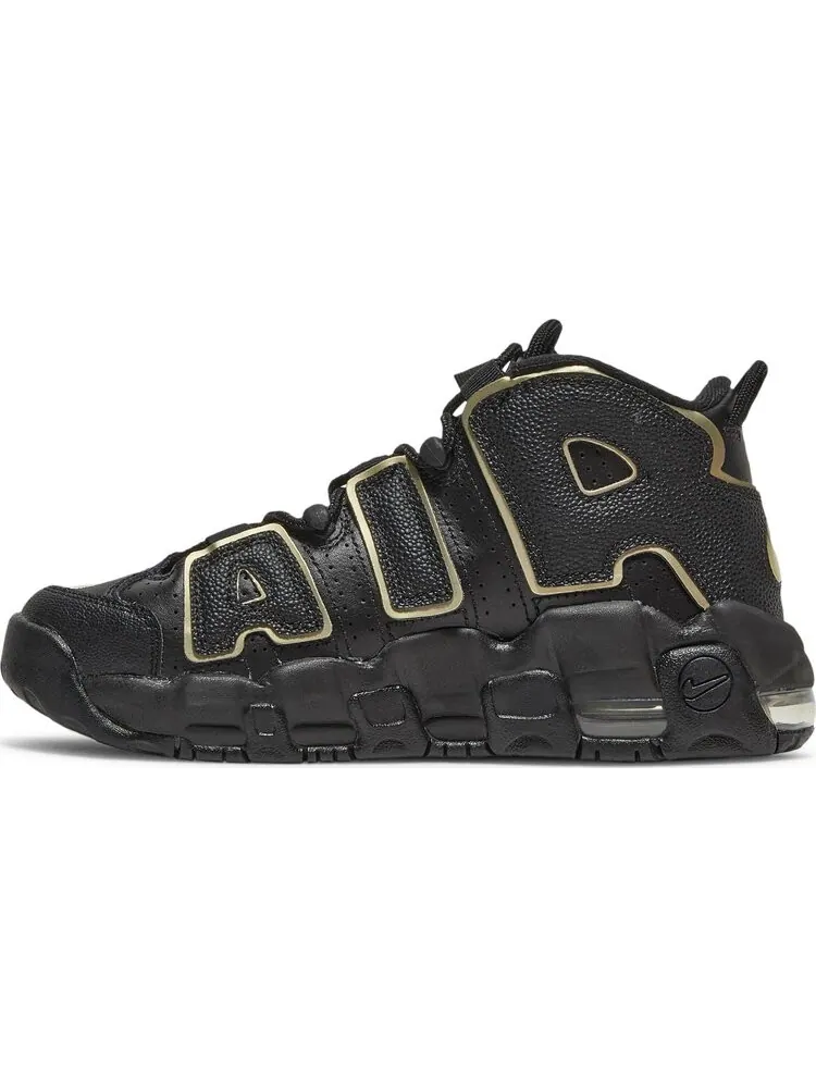 Кроссовки Nike Air More Uptempo GS 'Black Metallic Gold Star' — изображение 3 из 8, черный