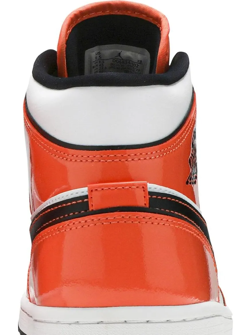 Кроссовки Air Jordan 1 Mid SE Turf Orange, кожаные — изображение 7 из 8, оранжевые