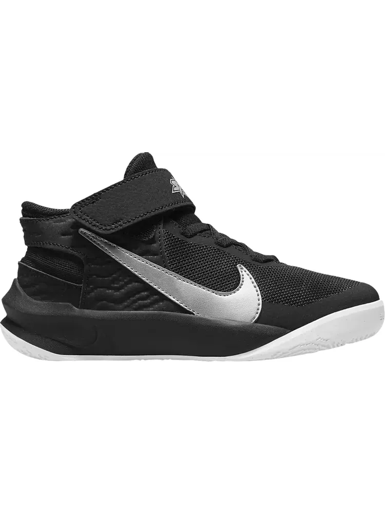 Кроссовки Nike Team Hustle D10 FlyEase PS 'Black Metallic Silver' — изображение 1 из 1, черный