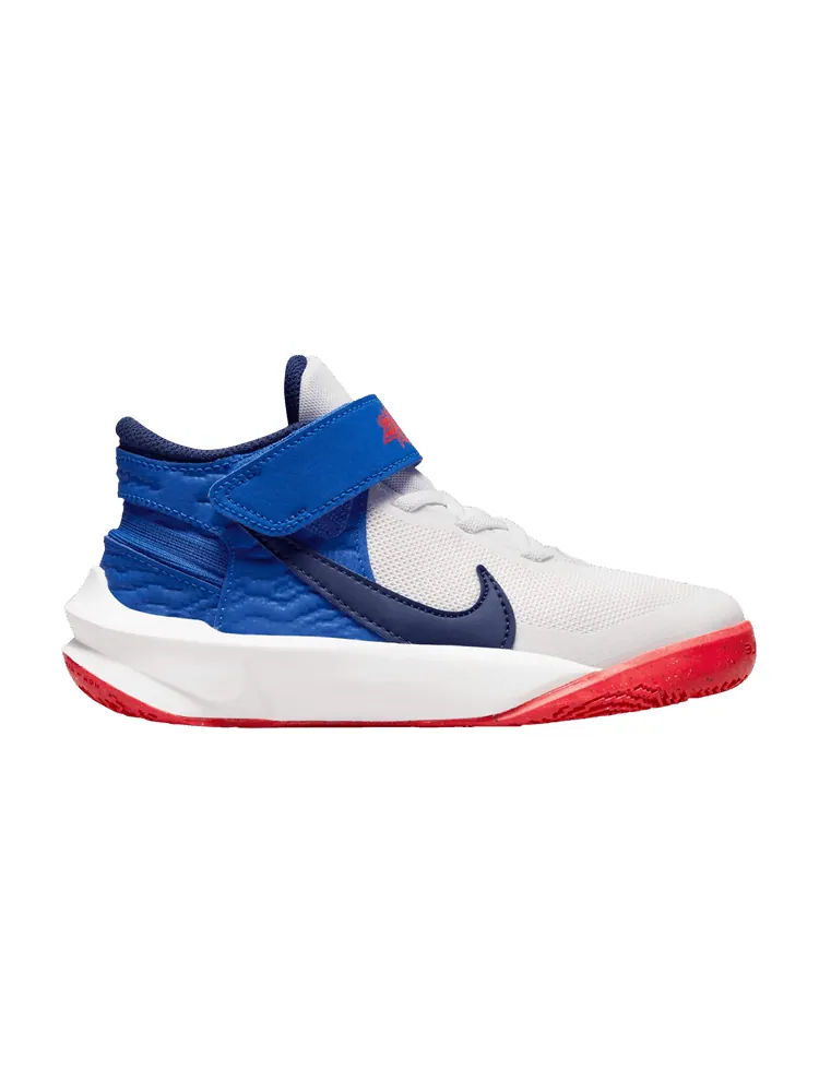 Кроссовки Nike Team Hustle D10 FlyEase PS 'White Game Royal' — изображение 1 из 1, белый//яркий/темно-синий