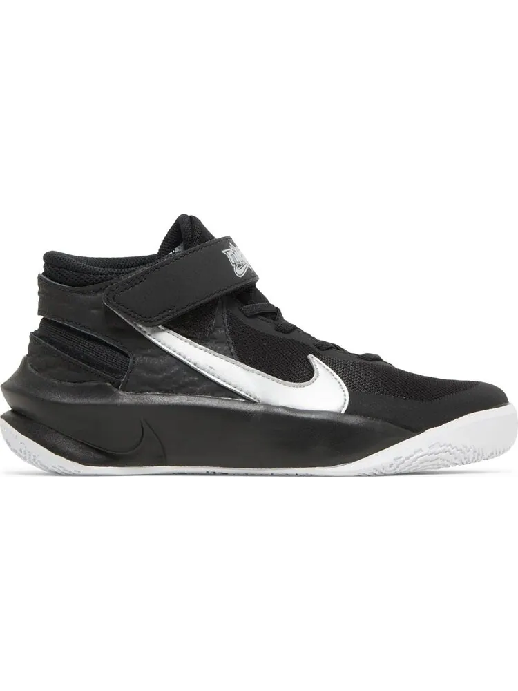 Кроссовки Nike Team Hustle D10 FlyEase GS 'Black Metallic Silver' — изображение 1 из 8, черный