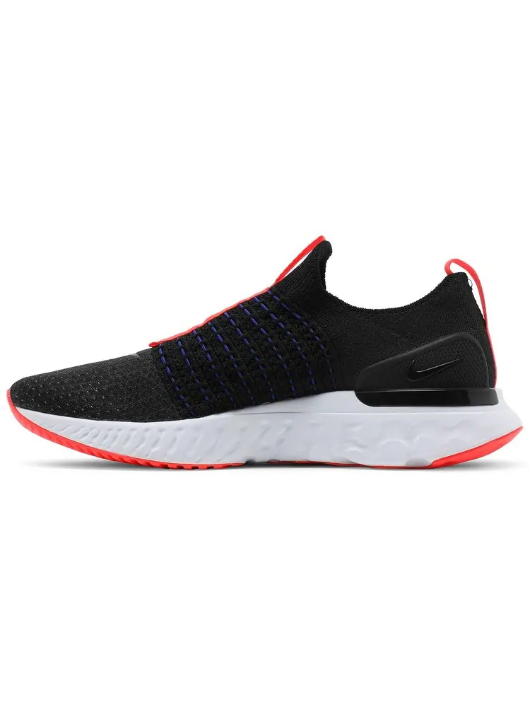 Кроссовки Nike React Phantom Run Flyknit 2 'Black Bright Crimson' — изображение 3 из 8, черный