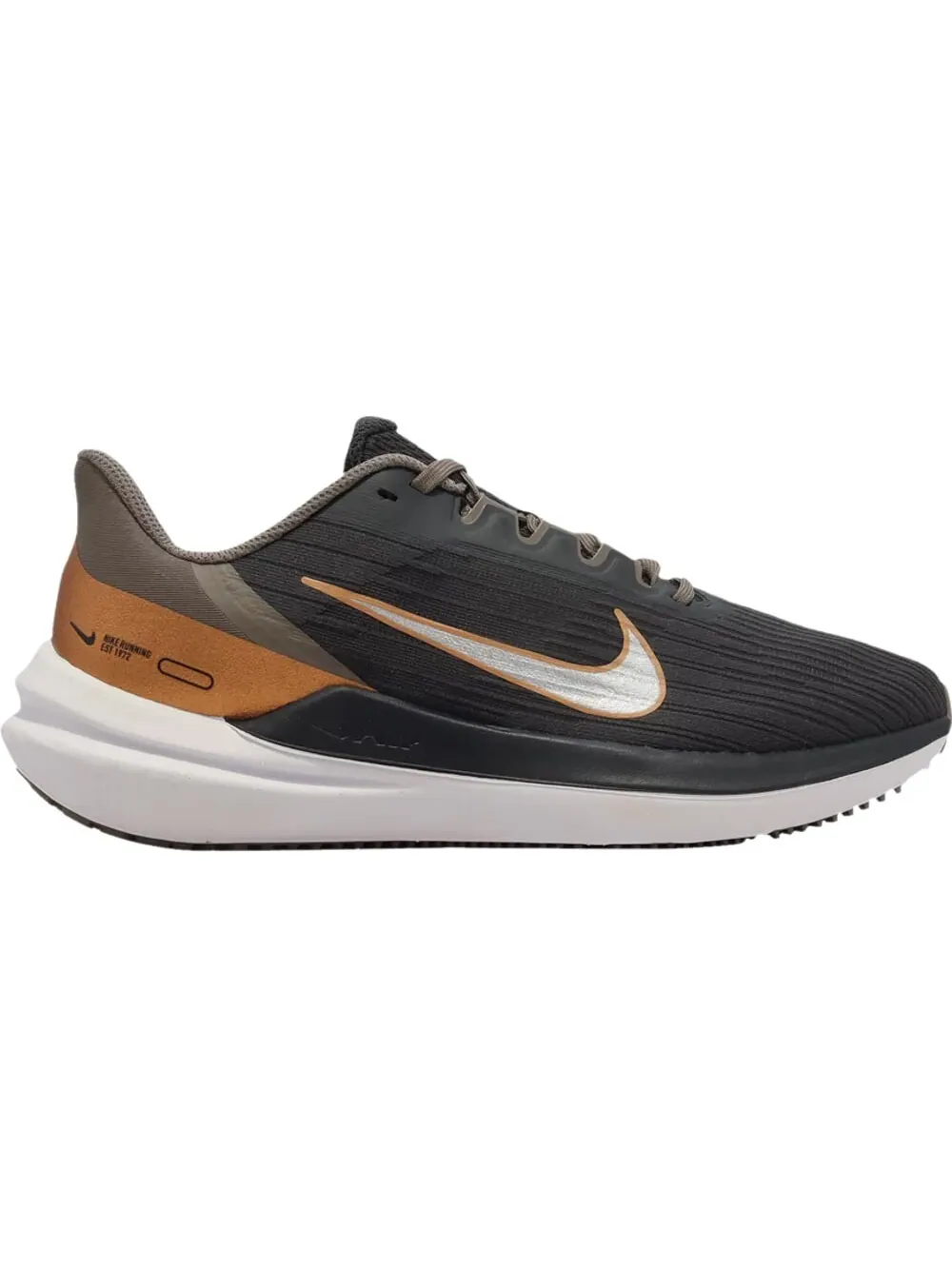 Кроссовки Nike Wmns Air Winflo 9 Grey Metallic Copper — изображение 1 из 1, черный/коричневый