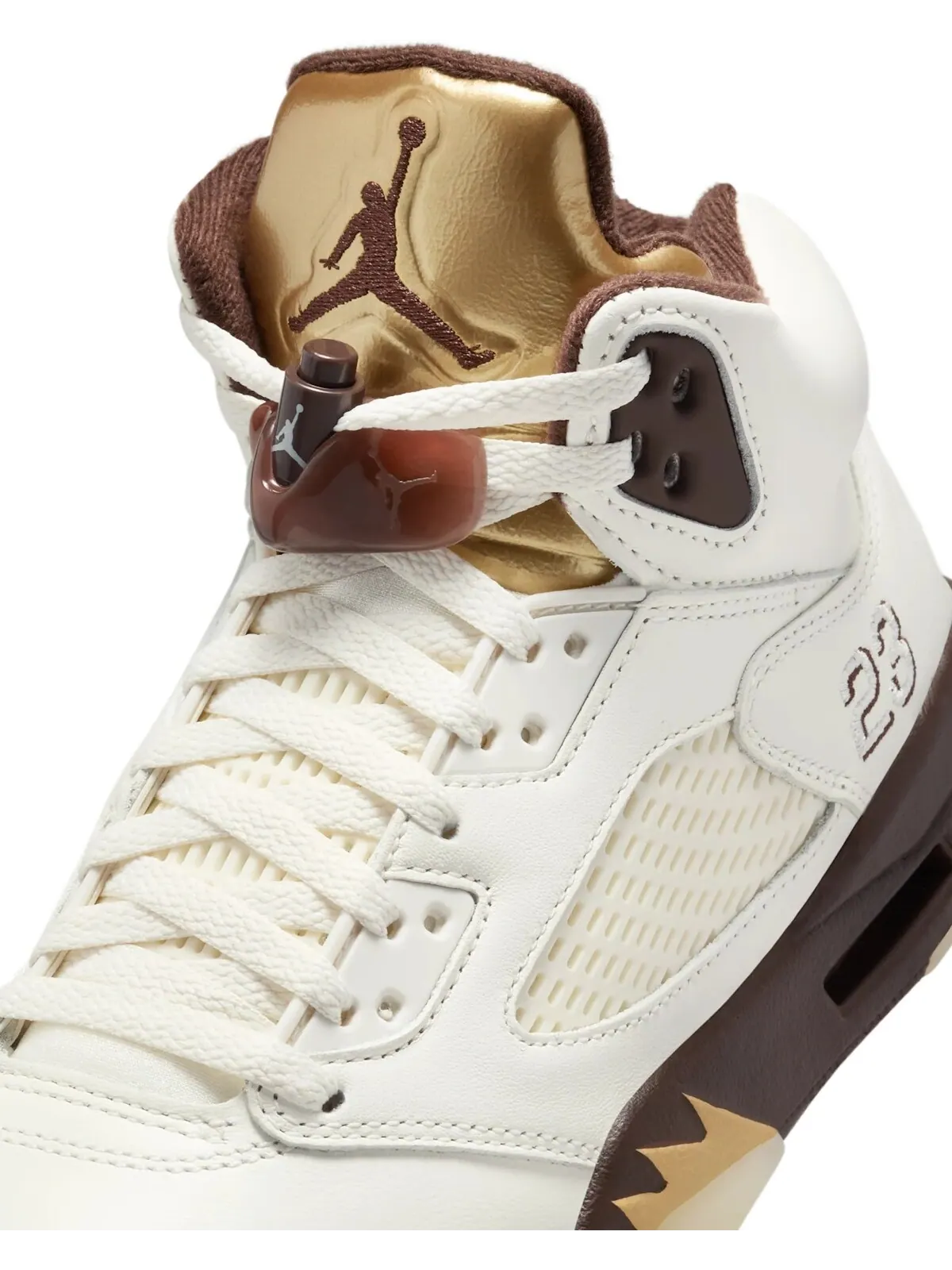 Кроссовки женские Nike Air Jordan 5 Golden Ticket — изображение 8 из 11, кремовый/золотой
