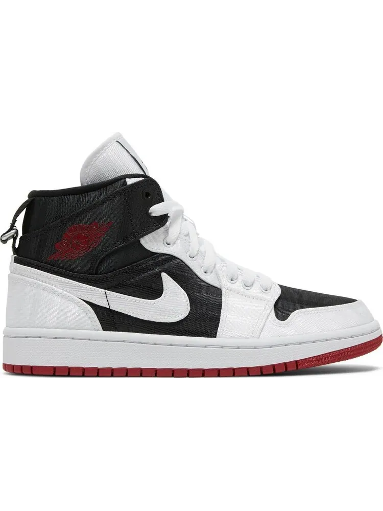 Кроссовки Wmns Air Jordan 1 Mid SE Utility White Black Gym Red — изображение 1 из 8, черный