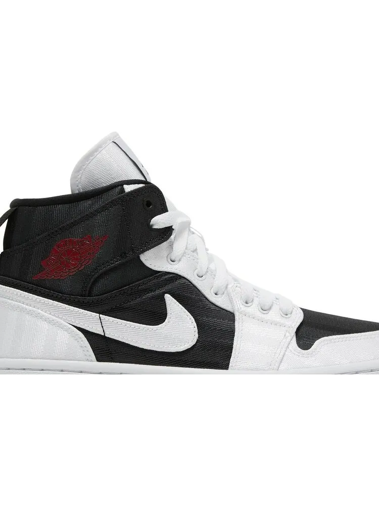 Кроссовки Wmns Air Jordan 1 Mid SE Utility White Black Gym Red — изображение 2 из 8, черный