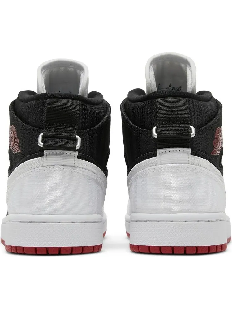 Кроссовки Wmns Air Jordan 1 Mid SE Utility White Black Gym Red — изображение 6 из 8, черный