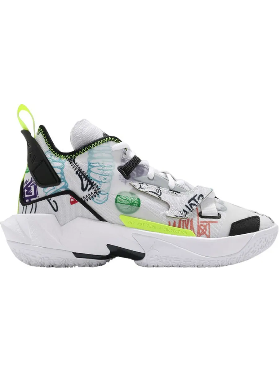 Кроссовки Nike Air Jordan Why Not Zer0.4 GS Graffiti — изображение 1 из 1, белый/мультиколор