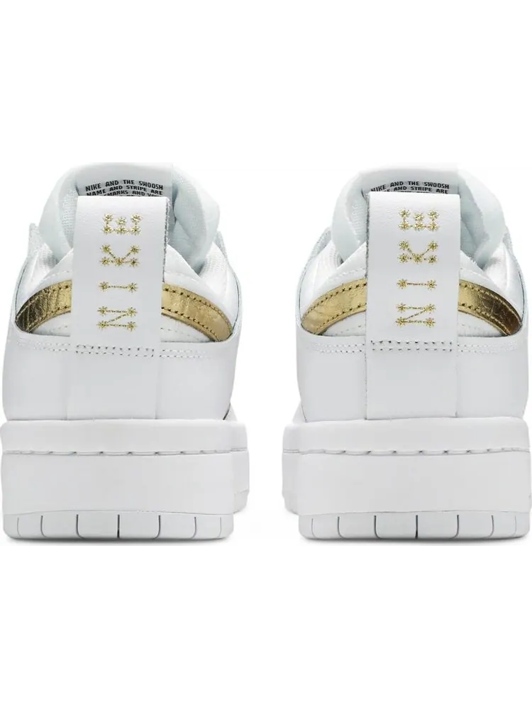 Кроссовки Nike Wmns Dunk Low Disrupt 'White Metallic Gold' — изображение 6 из 8, белый