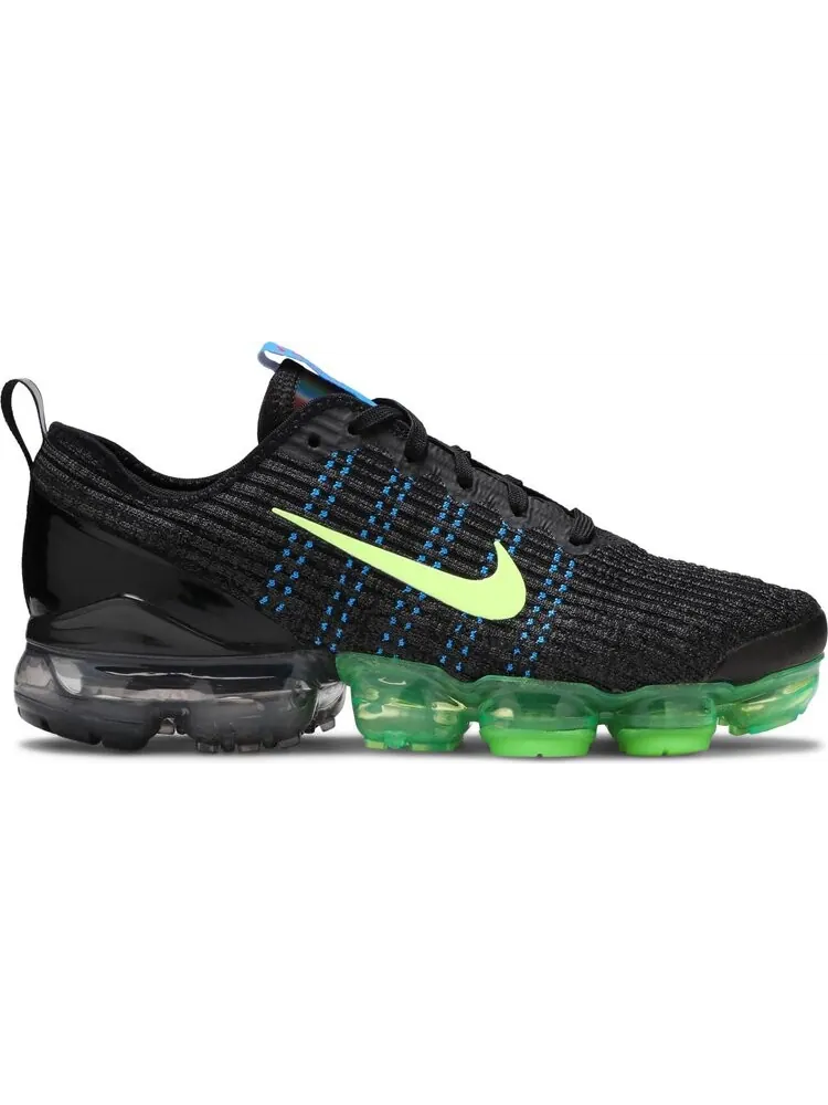 Кроссовки Nike Air VaporMax Flyknit 3 GS 'Black Ghost Green' — изображение 1 из 8, черный