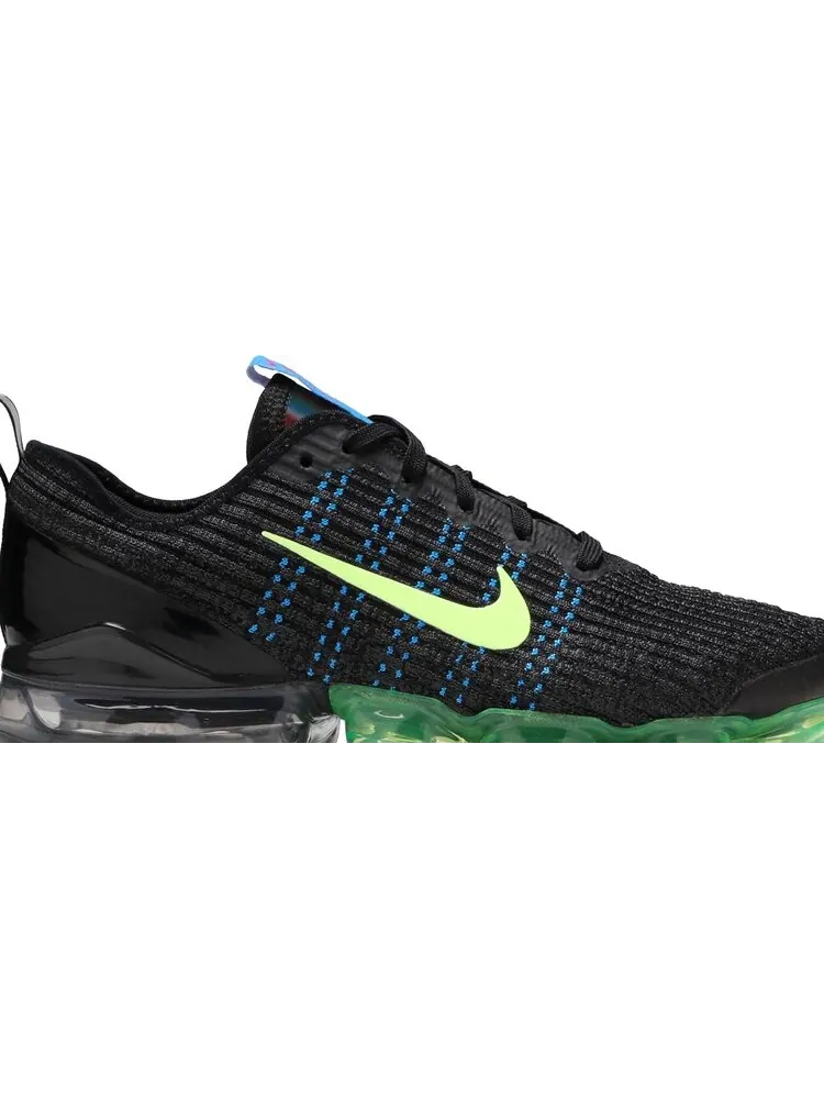 Кроссовки Nike Air VaporMax Flyknit 3 GS 'Black Ghost Green' — изображение 2 из 8, черный