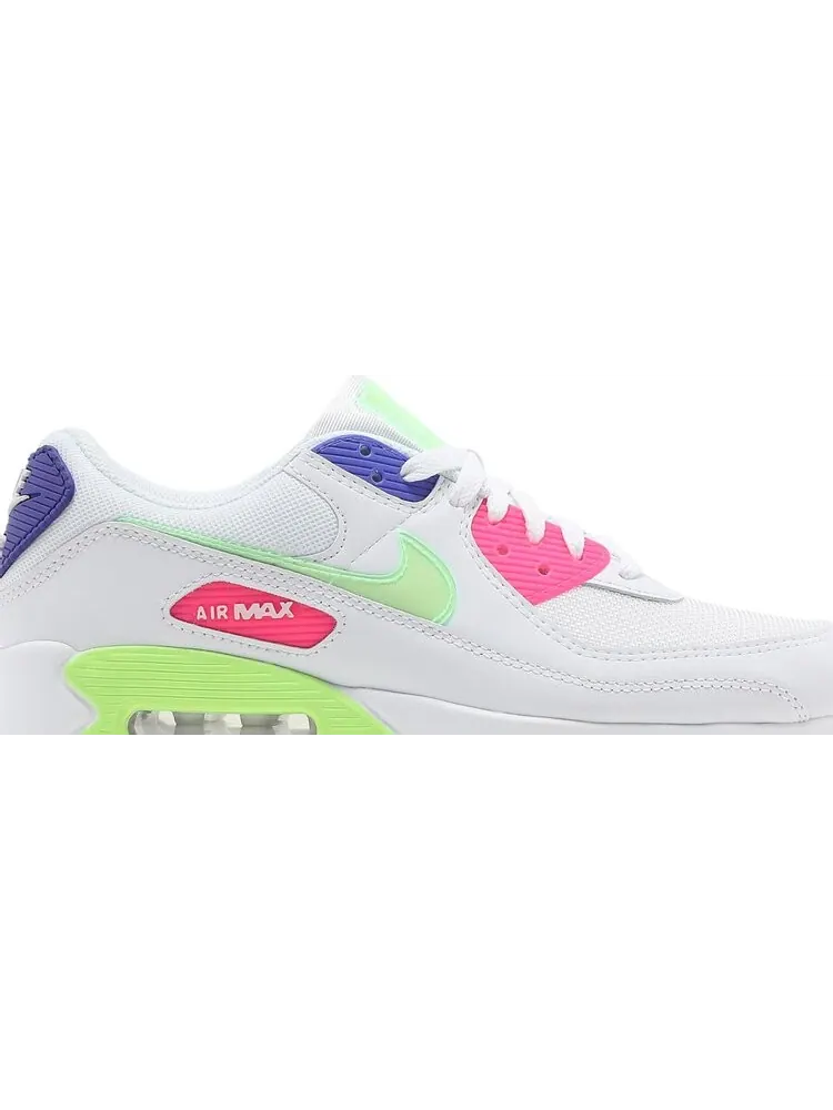 Кроссовки Nike Wmns Air Max 90 'White Indigo Burst Volt' — изображение 2 из 8, белый