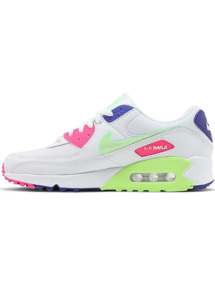 Кроссовки Nike Wmns Air Max 90 'White Indigo Burst Volt' — изображение 3 из 8, белый
