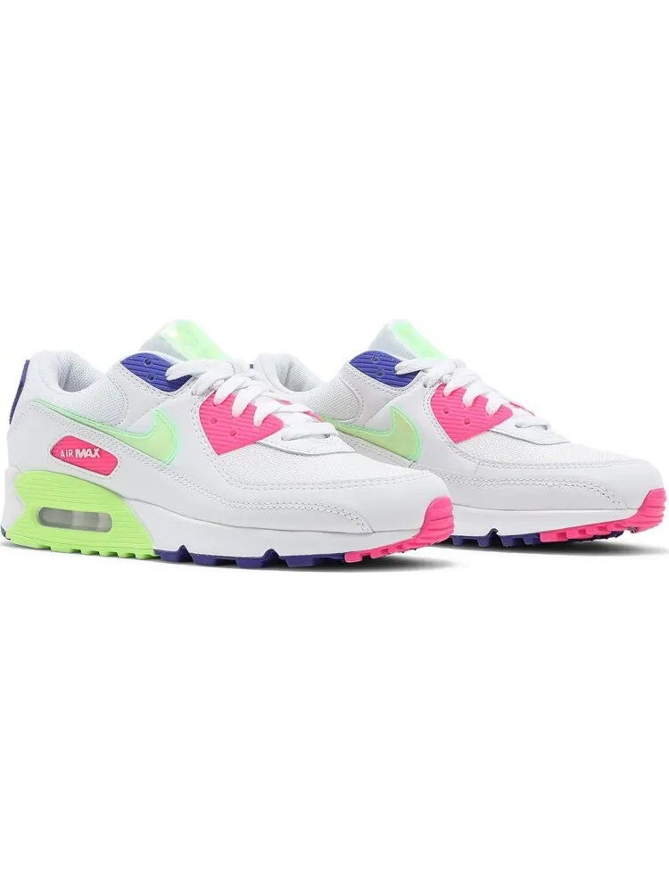 Кроссовки Nike Wmns Air Max 90 'White Indigo Burst Volt' — изображение 8 из 8, белый