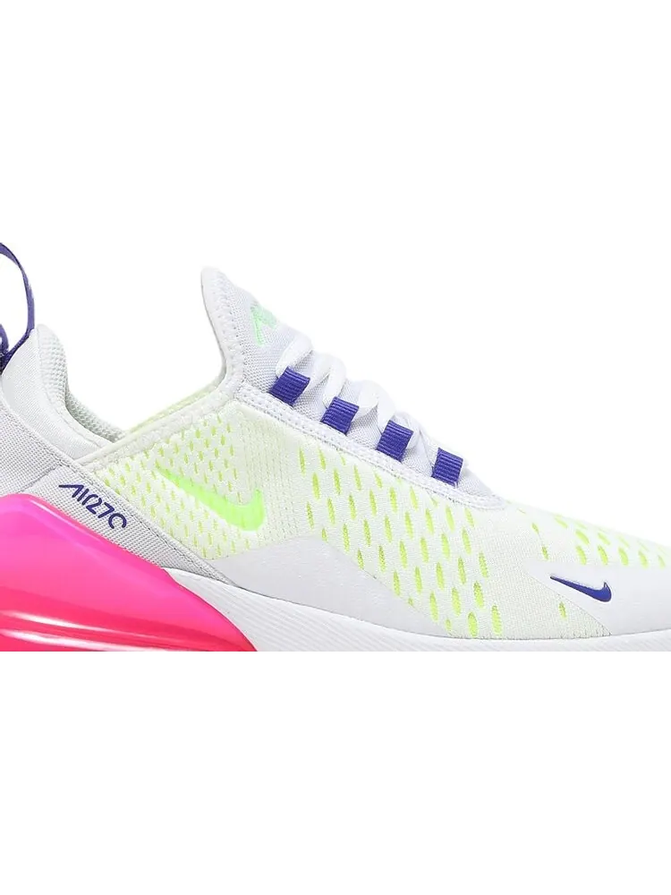 Кроссовки Nike Wmns Air Max 270 'White Pink Blast Volt' — изображение 2 из 8, белый