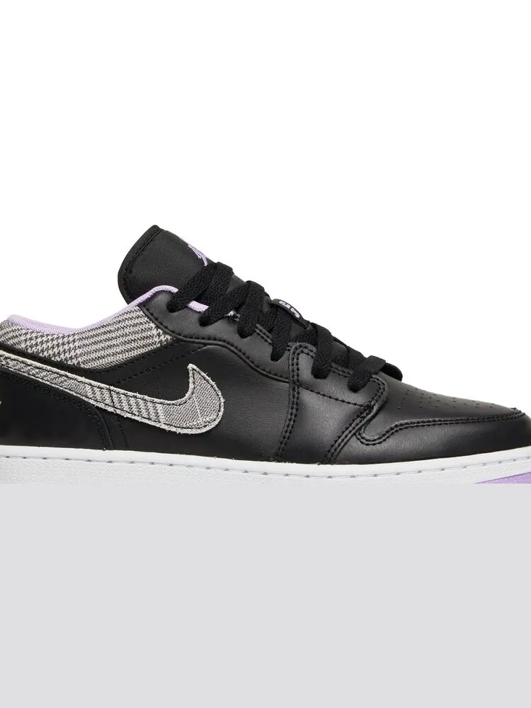 Кроссовки Air Jordan 1 Low SE GS Houndstooth — изображение 2 из 8, черный