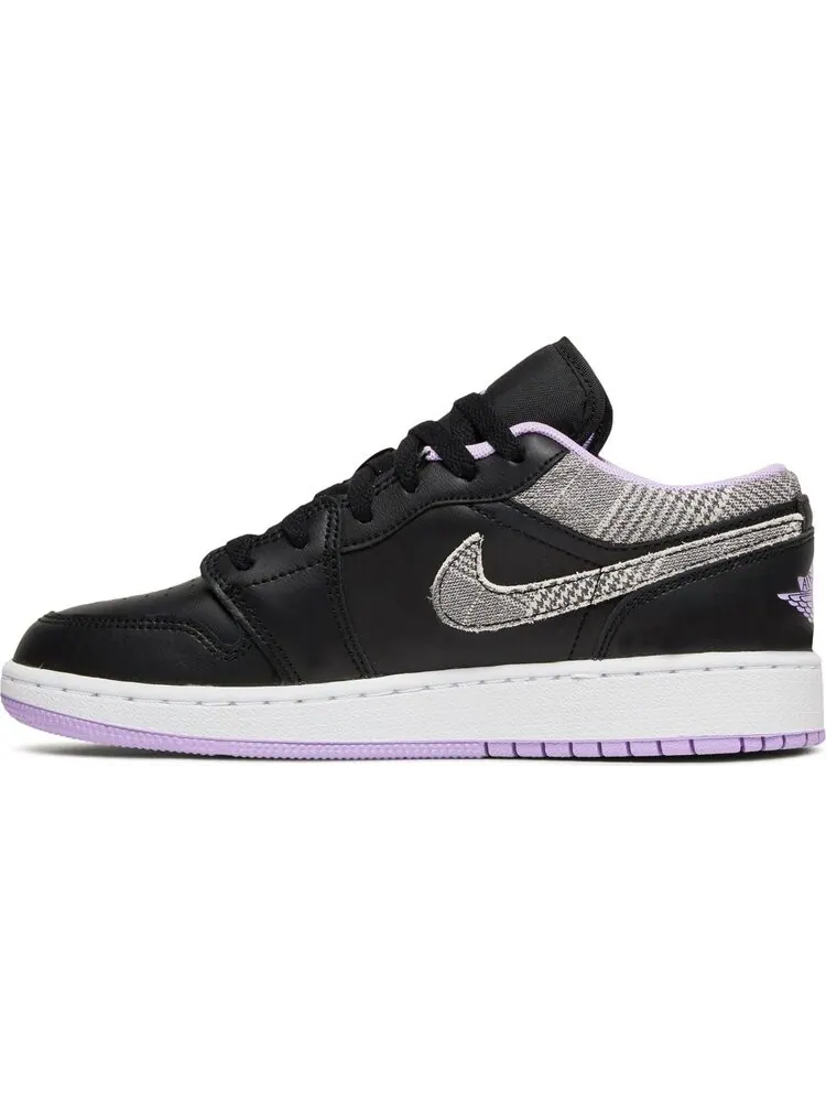 Кроссовки Air Jordan 1 Low SE GS Houndstooth — изображение 3 из 8, черный