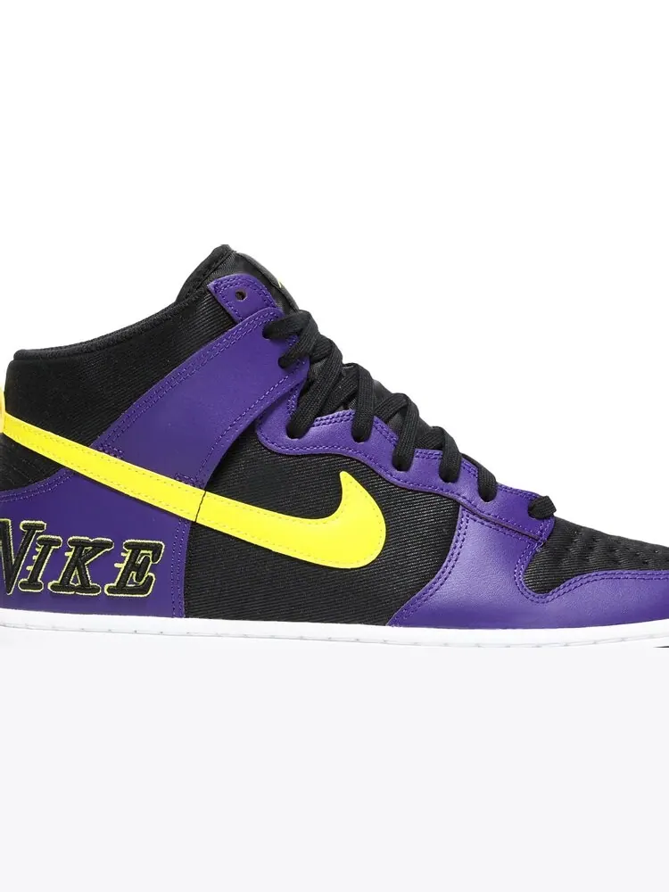 Кроссовки Nike Dunk High Premium EMB 'Lakers' — изображение 2 из 8, фиолетовый