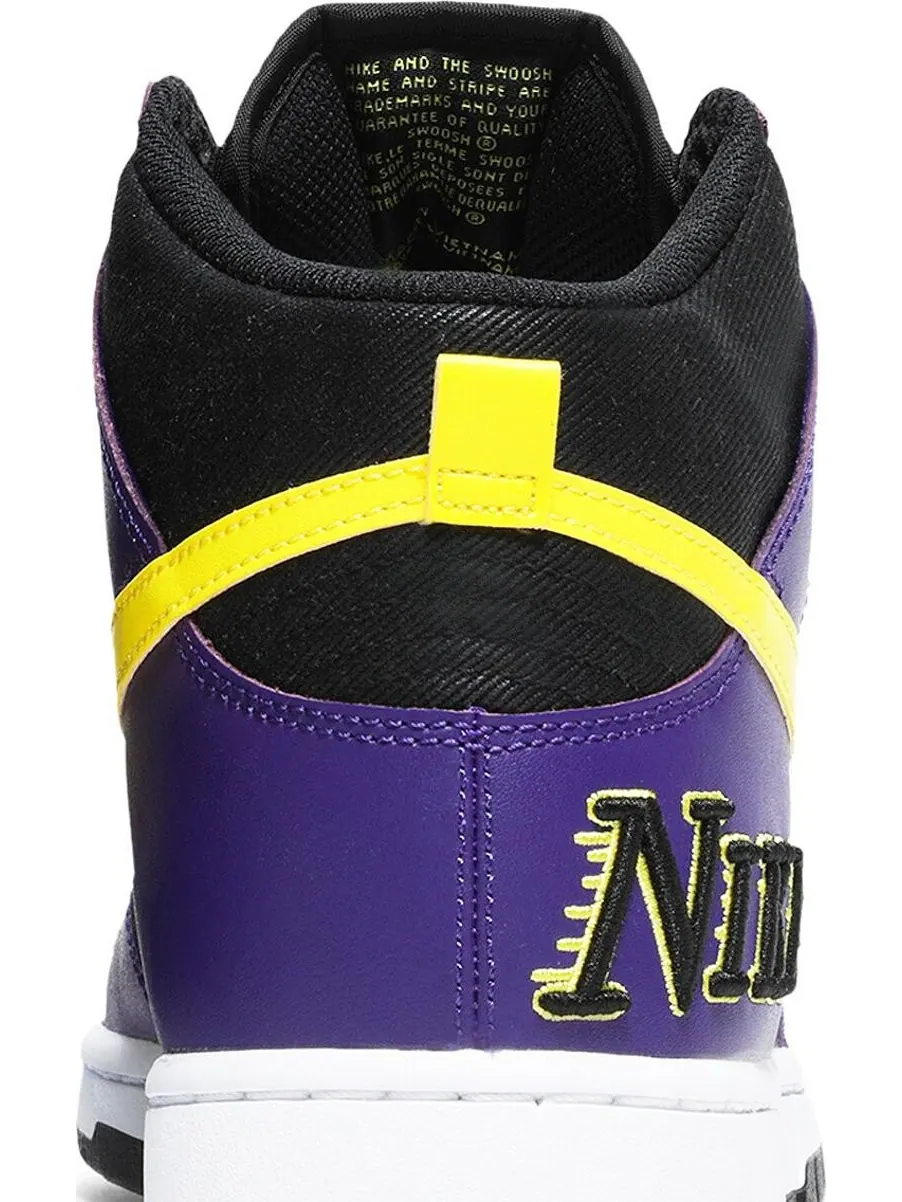 Кроссовки Nike Dunk High Premium EMB 'Lakers' — изображение 7 из 8, фиолетовый