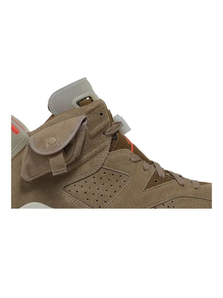Кроссовки Air Jordan Travis Scott x Air Jordan 6 Retro 'British Khaki' Sample — изображение 3 из 9, хаки//яркий