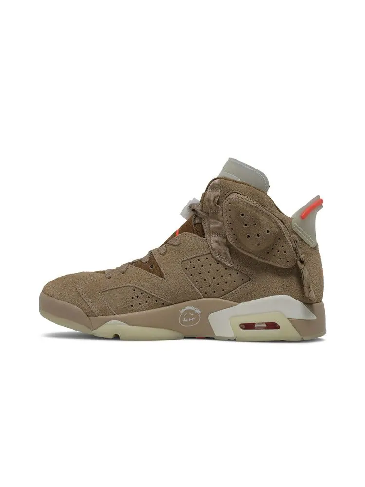 Кроссовки Air Jordan Travis Scott x Air Jordan 6 Retro 'British Khaki' Sample — изображение 4 из 9, хаки//яркий