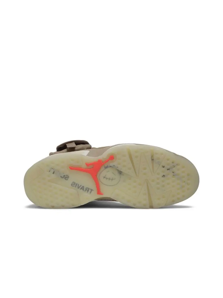 Кроссовки Air Jordan Travis Scott x Air Jordan 6 Retro 'British Khaki' Sample — изображение 5 из 9, хаки//яркий