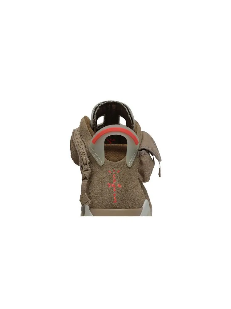 Кроссовки Air Jordan Travis Scott x Air Jordan 6 Retro 'British Khaki' Sample — изображение 8 из 9, хаки//яркий