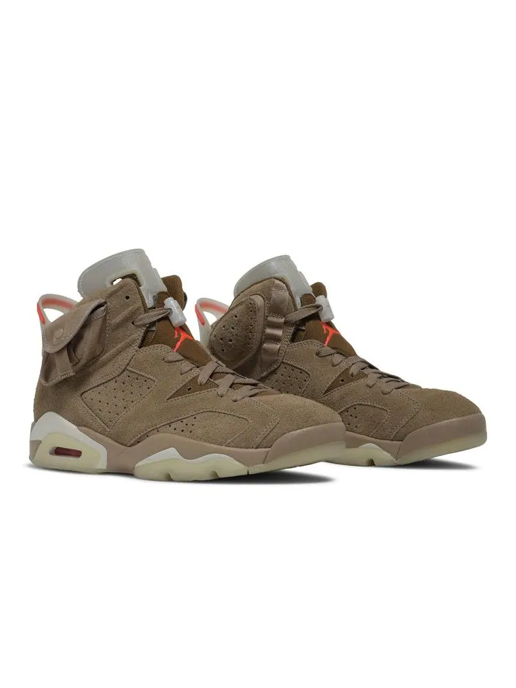 Кроссовки Air Jordan Travis Scott x Air Jordan 6 Retro 'British Khaki' Sample — изображение 9 из 9, хаки//яркий