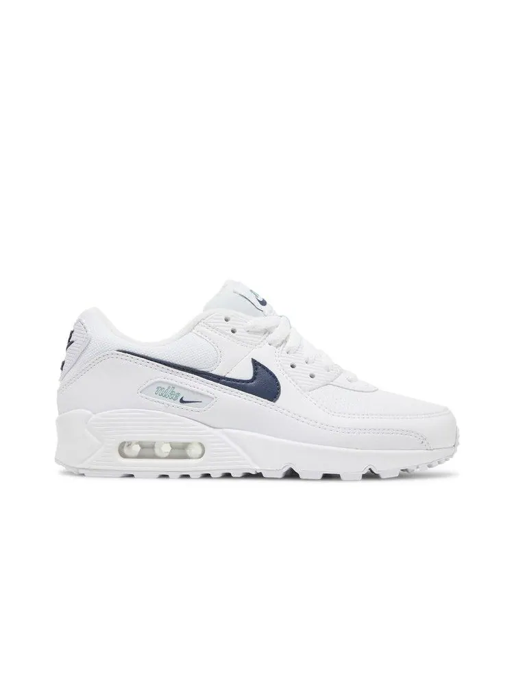 Кроссовки Nike Wmns Air Max 90 'White Racer Blue' — изображение 2 из 9, белый/синий/зеленый