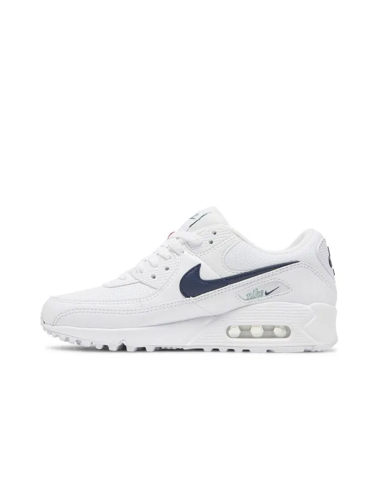 Кроссовки Nike Wmns Air Max 90 'White Racer Blue' — изображение 4 из 9, белый/синий/зеленый