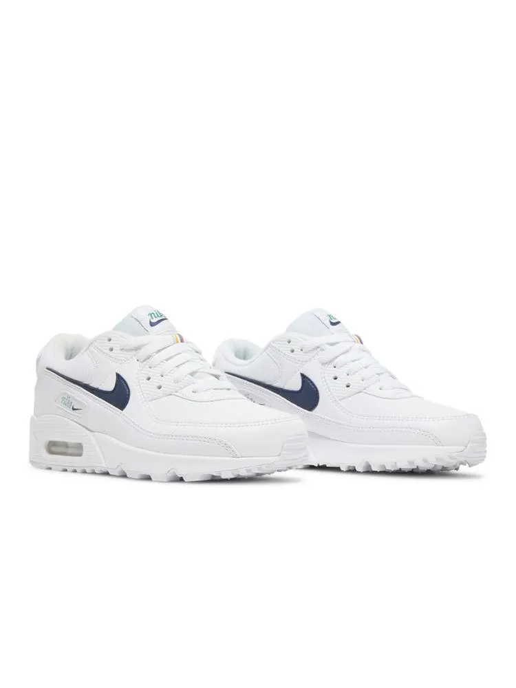 Кроссовки Nike Wmns Air Max 90 'White Racer Blue' — изображение 9 из 9, белый/синий/зеленый