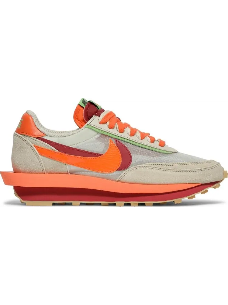 Кроссовки Nike sacai x Clot x LDWaffle 'Net Orange Blaze' — изображение 1 из 10, оранжевый