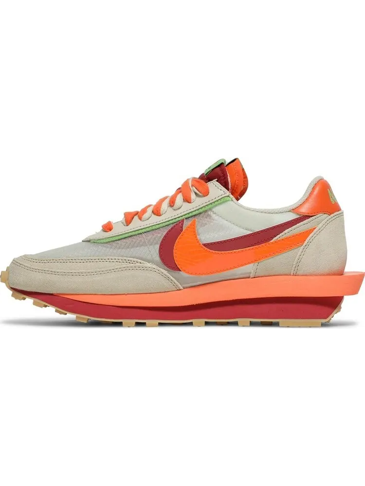 Кроссовки Nike sacai x Clot x LDWaffle 'Net Orange Blaze' — изображение 3 из 10, оранжевый