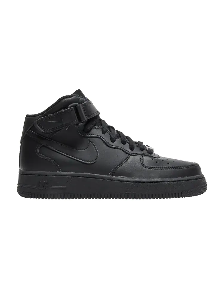 Кроссовки Nike Air Force 1 Mid LE GS 'Triple Black' — изображение 1 из 9, черный/черный/черный
