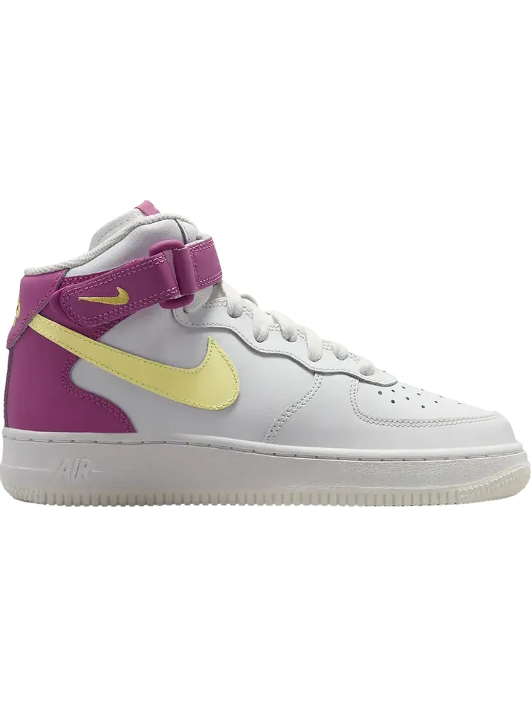 Кроссовки Nike Air Force 1 Mid LE GS 'White Citron Fuchsia' — изображение 1 из 1, белый
