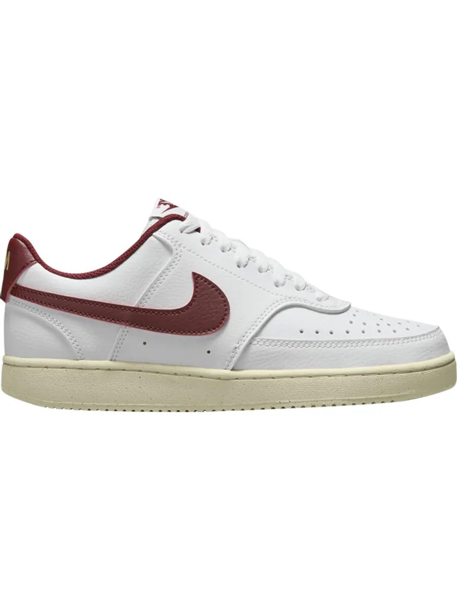 Кроссовки Nike Wmns Court Vision Low Next Nature — изображение 1 из 1, белый/бордовый
